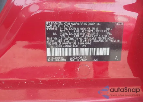 2010 Toyota Rav4 Sport from USA, damaged, VIN 2T3RF4DV9AW041338